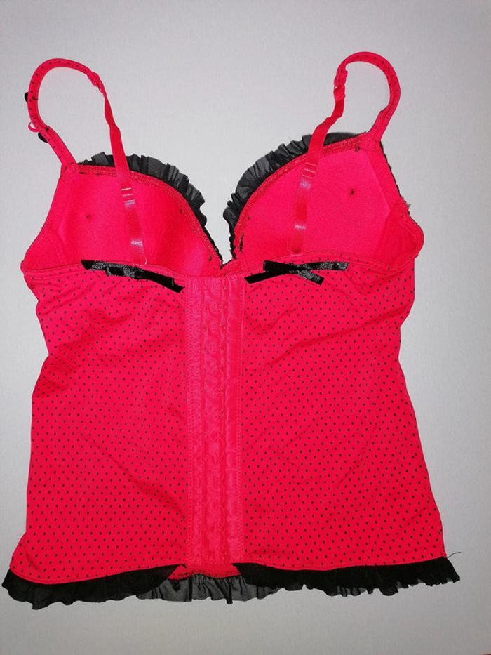 Bustier rouge a pois, vintage , Fr 85B-Eu 70B - photo numéro 3