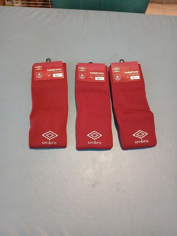 Lot de 3 paires chaussettes de foot de burnley Angleterre