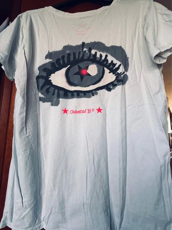 T-shirt blanc col v Chantal B 38-40