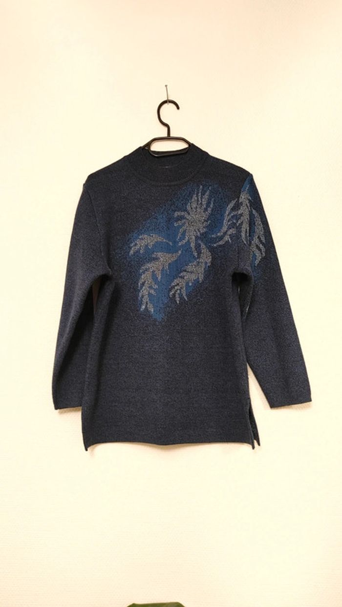 Magnifique pull épais hiver en laine acrylique et viscose berger du Nord S 36 ras du cou
