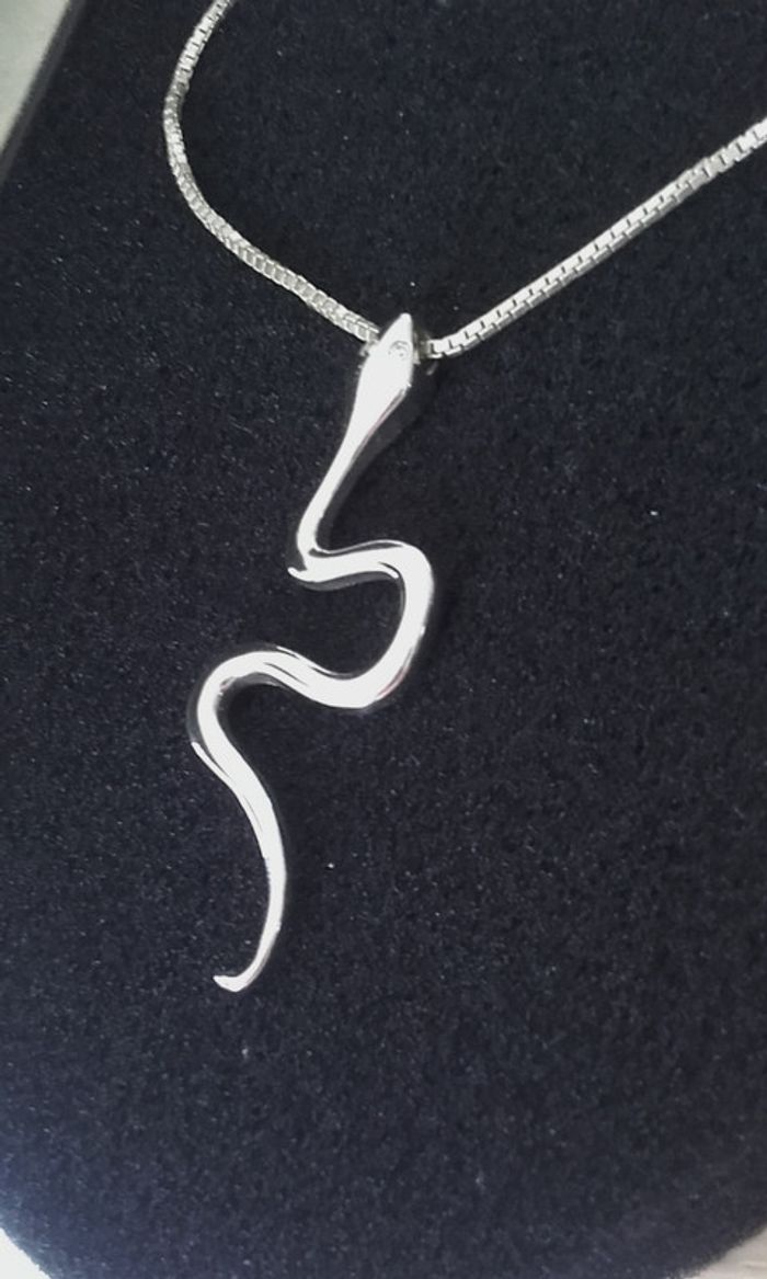 Pendentif serpent en argent et zirconias - photo numéro 3