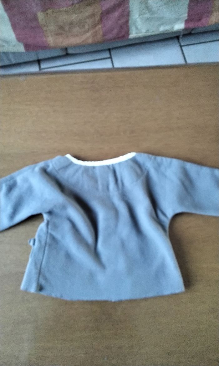 Gilet manches longues , gris , Obaibi ,1Mois ,54cm - photo numéro 2