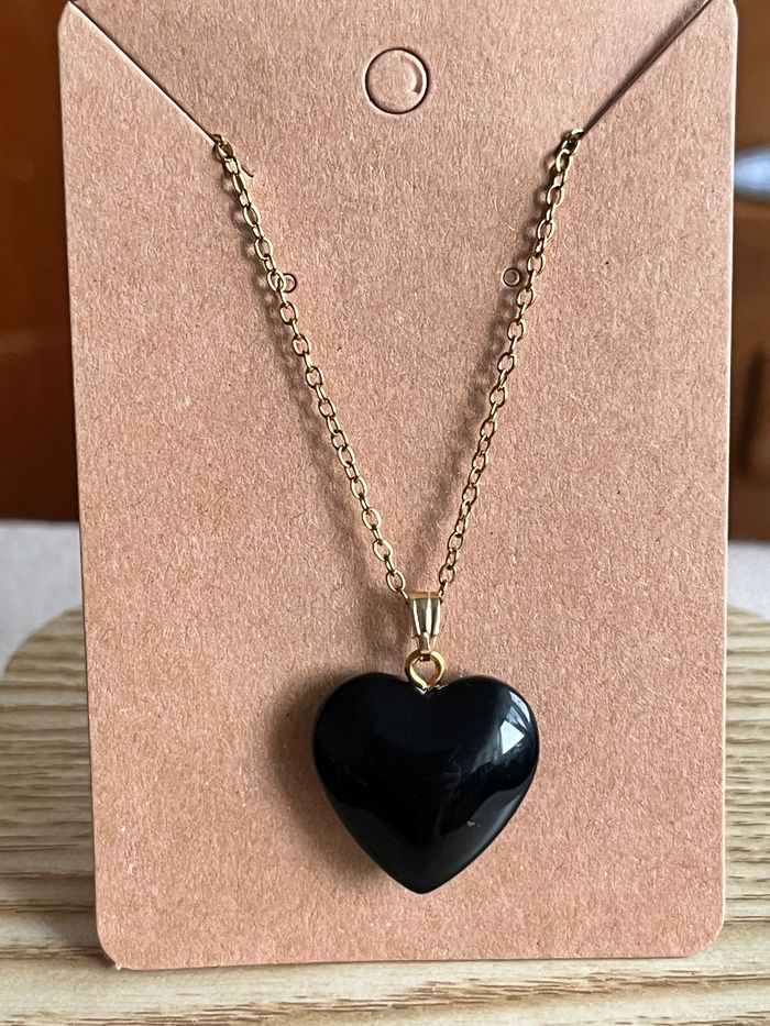 Collier cœur noir