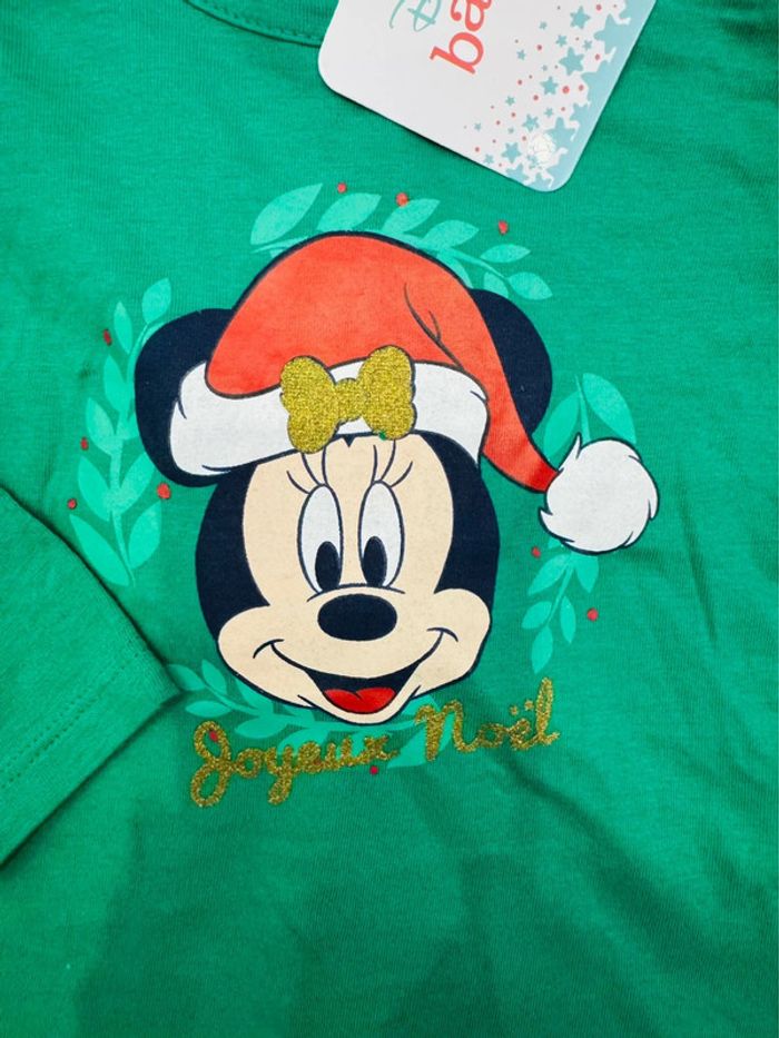 🌵Top manches longues Noël Minnie Disney 12mois Neuf🌵 - photo numéro 3