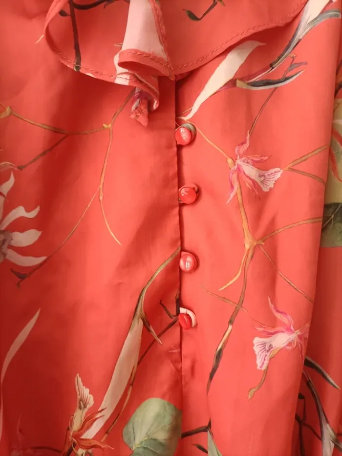 Robe fleurie corail Mango - photo numéro 4