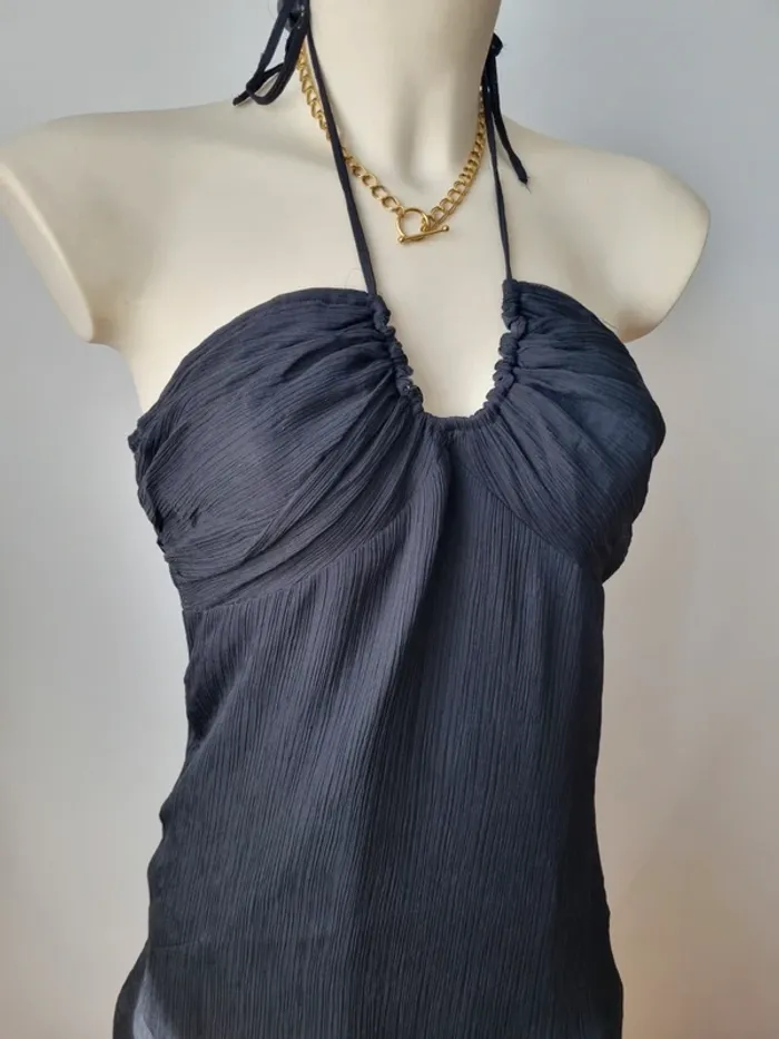 Robe longue noir asymetrique année '90 - photo numéro 7