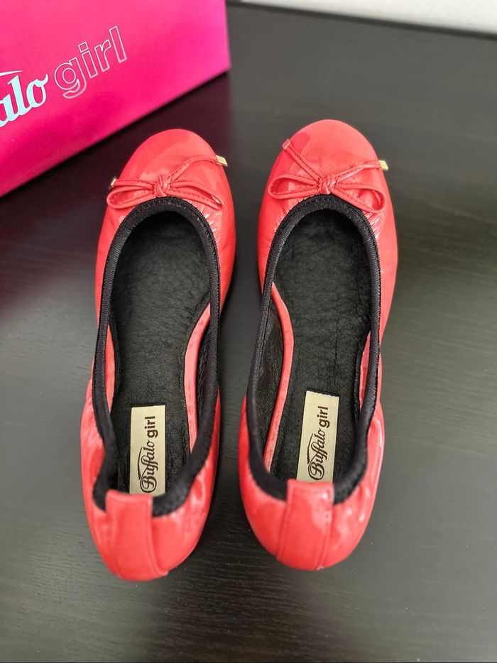 Ballerines en cuir verni orange corail Buffalo T37 - photo numéro 5