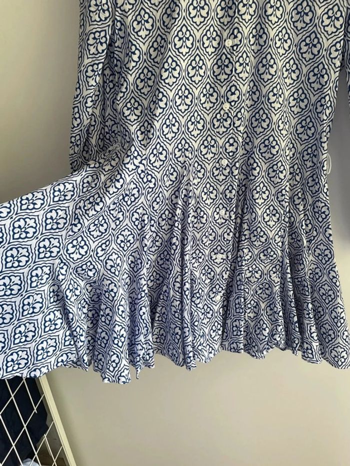 Robe blanche à motif bleu Zara - photo numéro 2