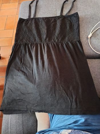 Débardeur noir bretelles réglables taille L (44/46)