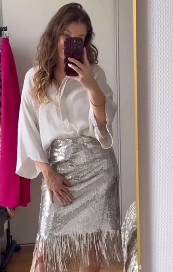Jupe à sequins et frange