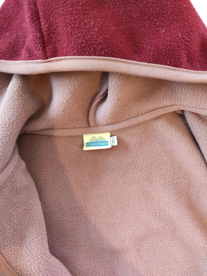 Gilet bordeau à capuche taille 12 mois - photo numéro 3