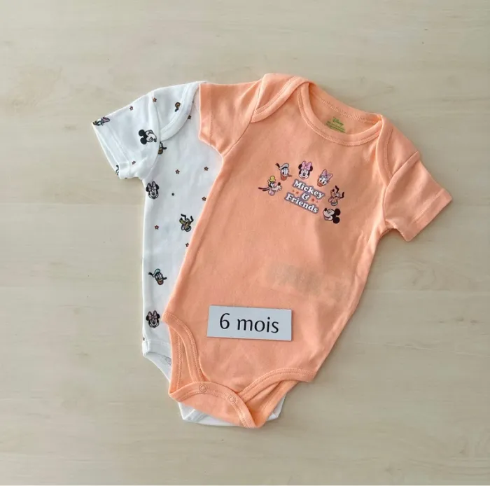 Lot de 2 bodies fille Minnie 6 mois