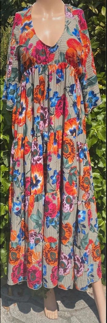 Robe longue fluide à fleurs