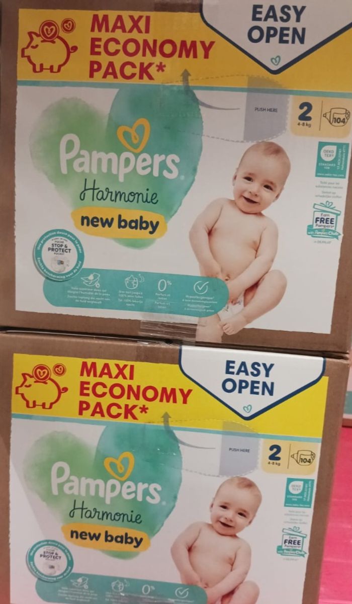 520 Couches  Pampers  Harmonie Taille 2  (4 à 8 kg)