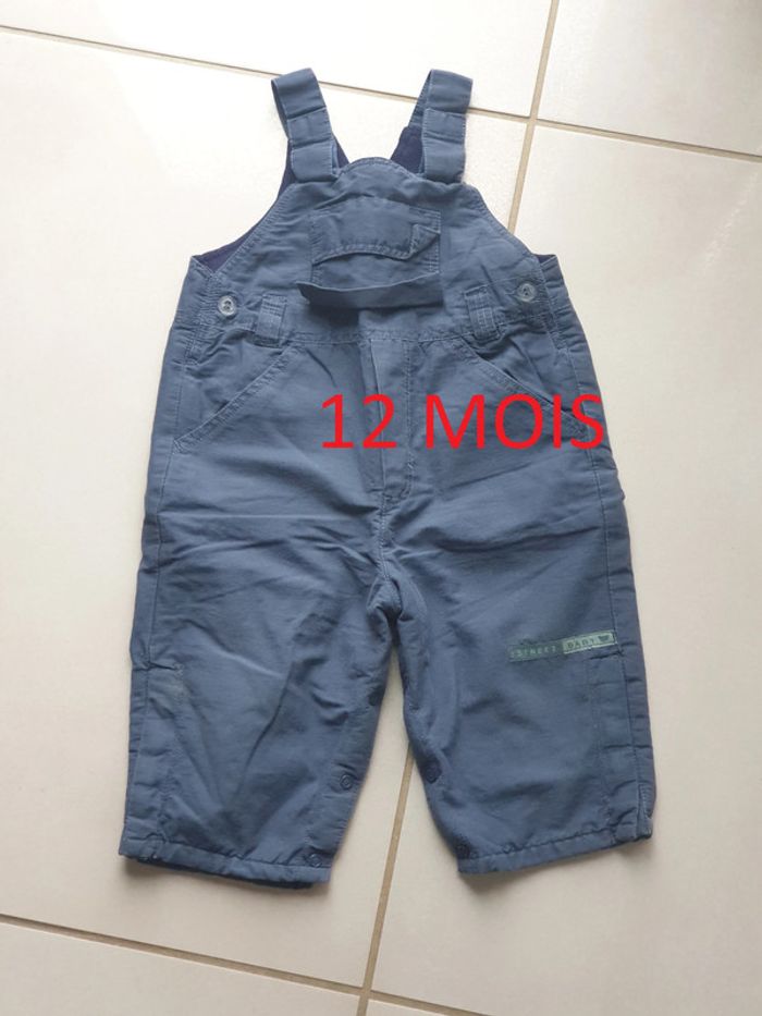 1 salopette bleu doublé 12 mois / 74 cm marque Tex