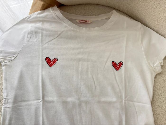 T-shirt camaïeu cœur taille s - photo numéro 2