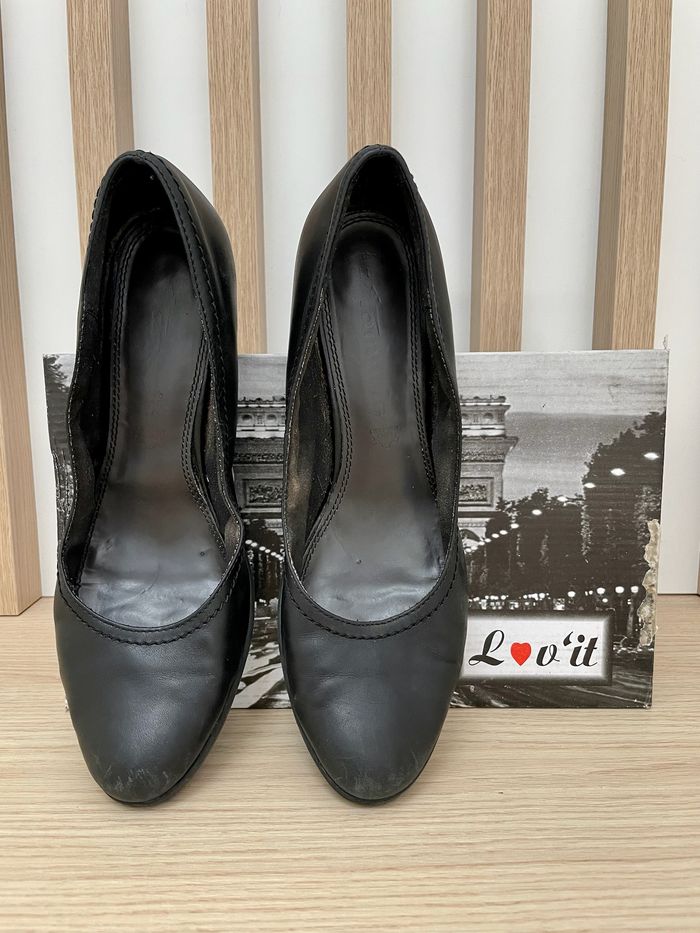 Escarpins cuir noir Tamaris taille 41 - photo numéro 6