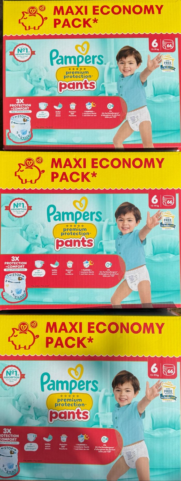 Lot de 198 culottes Pampers premium Pants - Taille 6 - 13 a 19 kg - Neuf
