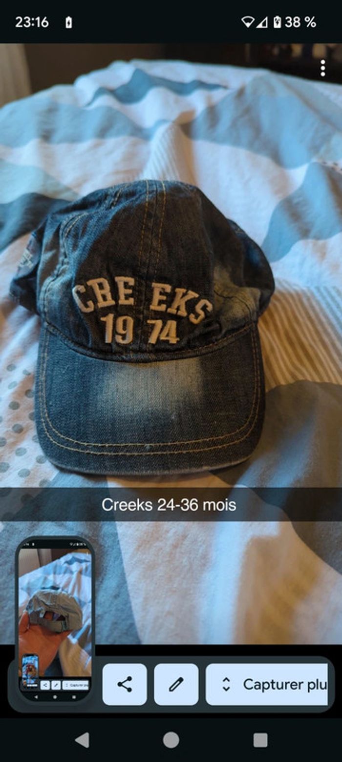 Casquette en djean creeks