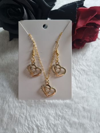 Ensemble bijoux pendentif doré