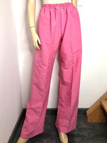 Joli Pantalon rose microfibre rose jambe large taille élastique taille L/XL