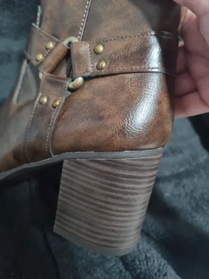 Paire De Bottines A Talon Marron - photo numéro 9