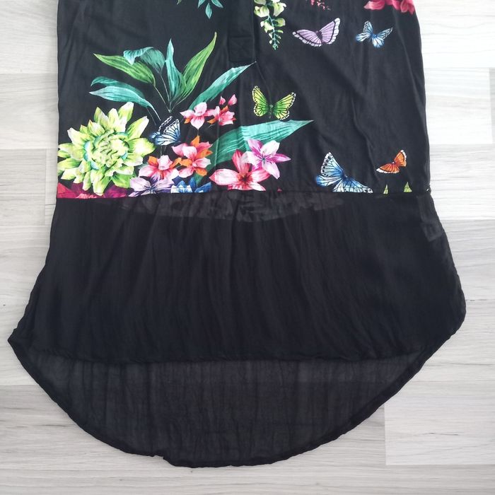 Chemisier femme sans manches noir imprimé à fleurs Derhy taille M - photo numéro 4