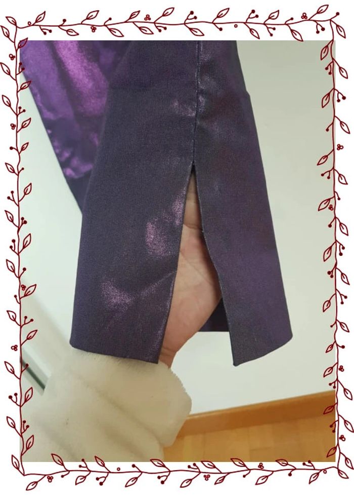 Pantalon Évasé Violet Pailleté taille 36 - photo numéro 7