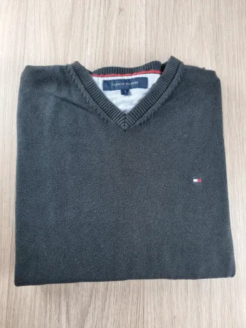 Pull a col V noir Tommy hilfiger Femme Taille S