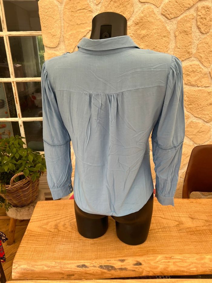Chemise chemiser so sweet bleu clair taille M 38 femme broderies - photo numéro 8