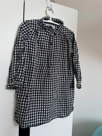 Robe zara 2 3 ans vichy carreau noir et blanc