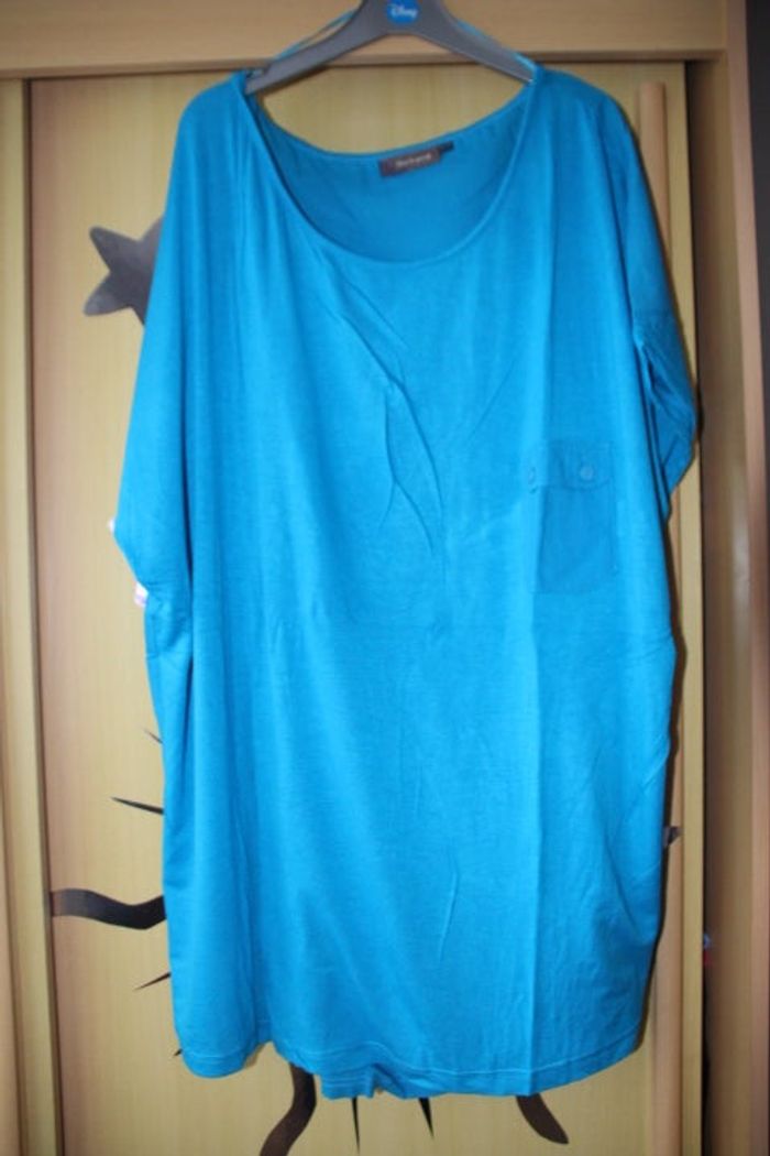 Tunique Bleu Bi-Matière