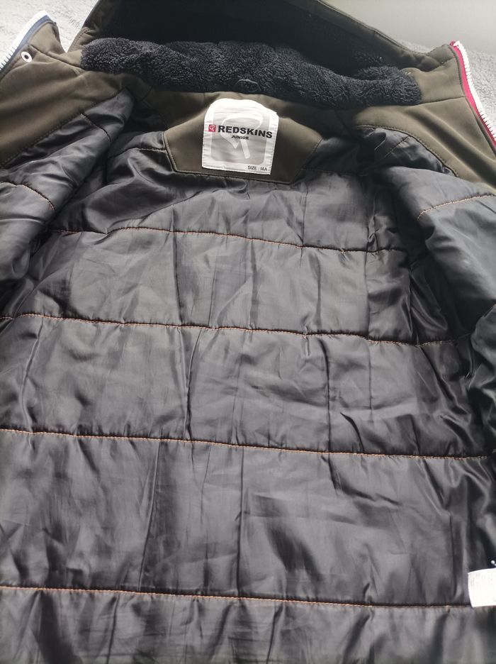 Parkas doudoune polaire manteau imperméable Redskins vert kaki taille 14ans - photo numéro 5