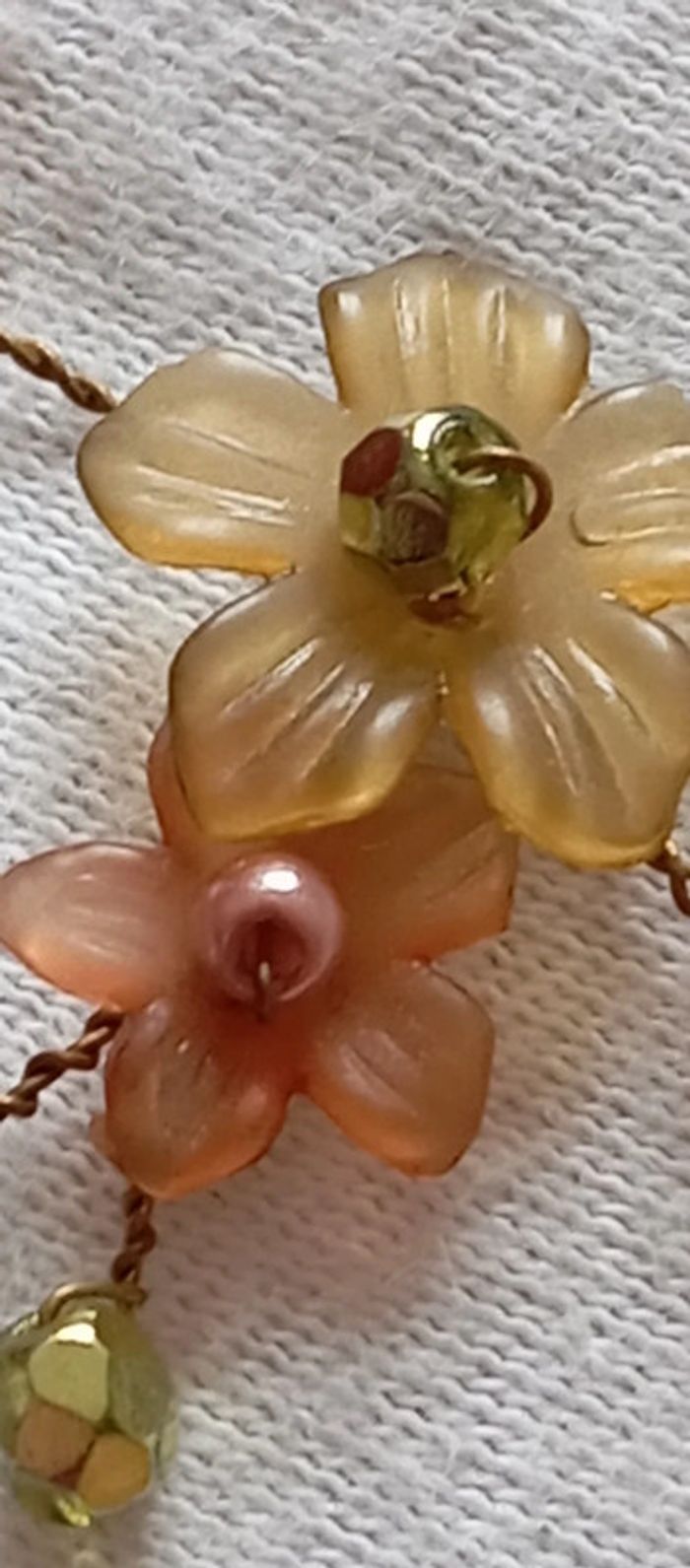 Collier feuilles et fleurs vintage - photo numéro 7