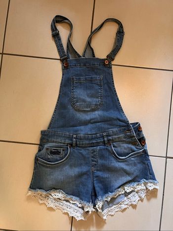 Salopette short Superdry femme denim bleu taille S (36) style décontracté