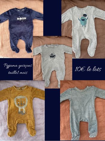 Vêtement garçons taille 1 mois