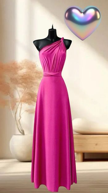 Robe longue multi positions rose pour cérémonies ou autres