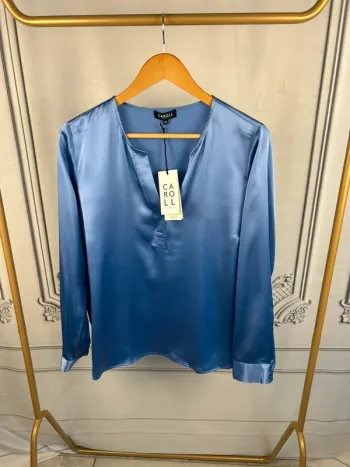 Blouse en soie bleu Caroll 44 neuve