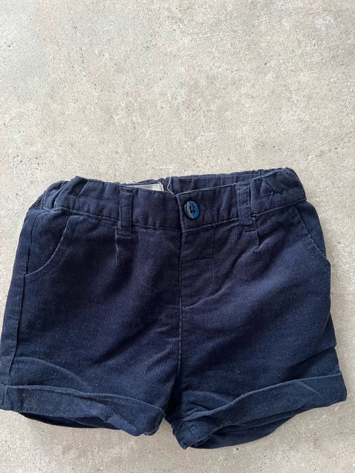 Short velours bleu marine bébé Primark 9-12mois 80cm