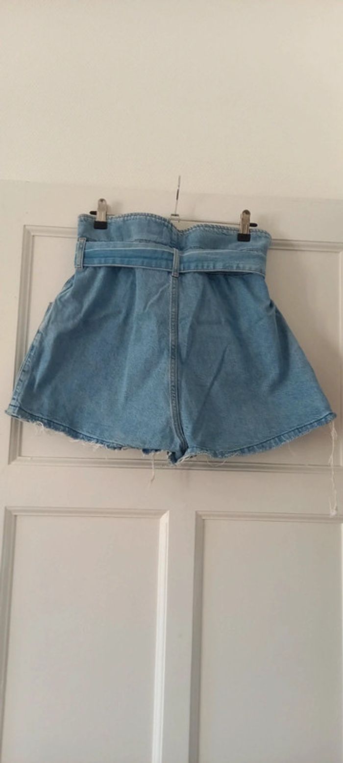 Short en jean taille haute bleu mango 38 - photo numéro 2