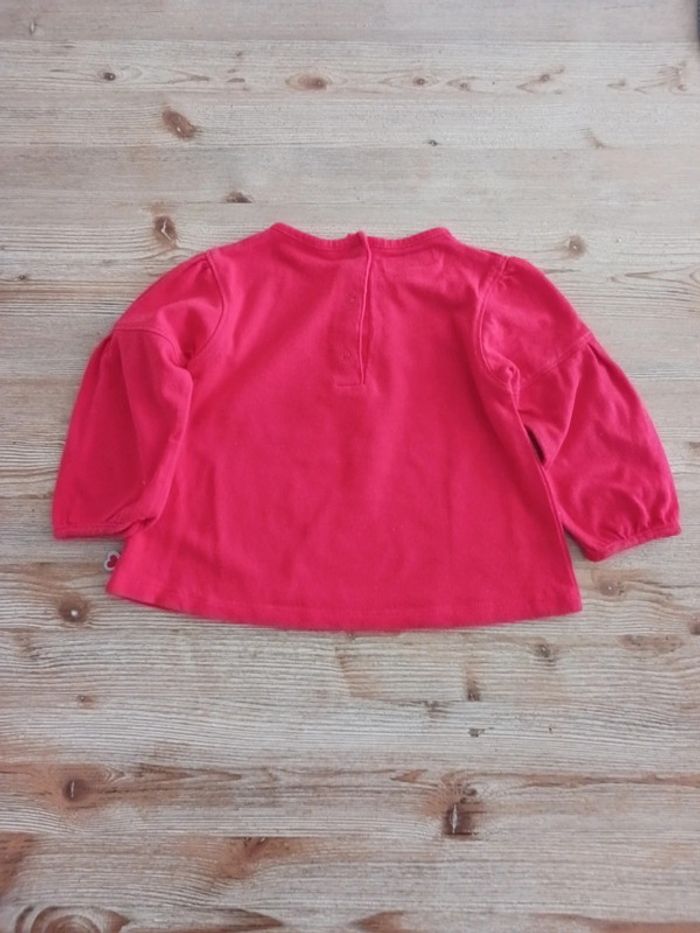 T-shirt fille rouge 12 mois La compagnie des petits - photo numéro 2