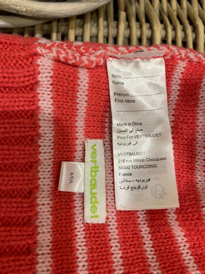 Bonnet Vertbaudet Automne-Hiver Marinière Rose 4/6 ans - photo numéro 3