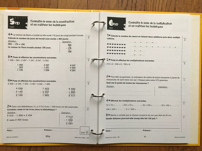 Maths + CE2 - classeur bilan des acquisitions Éditions SED - photo numéro 2