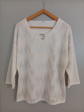 Top blanc argenté t44