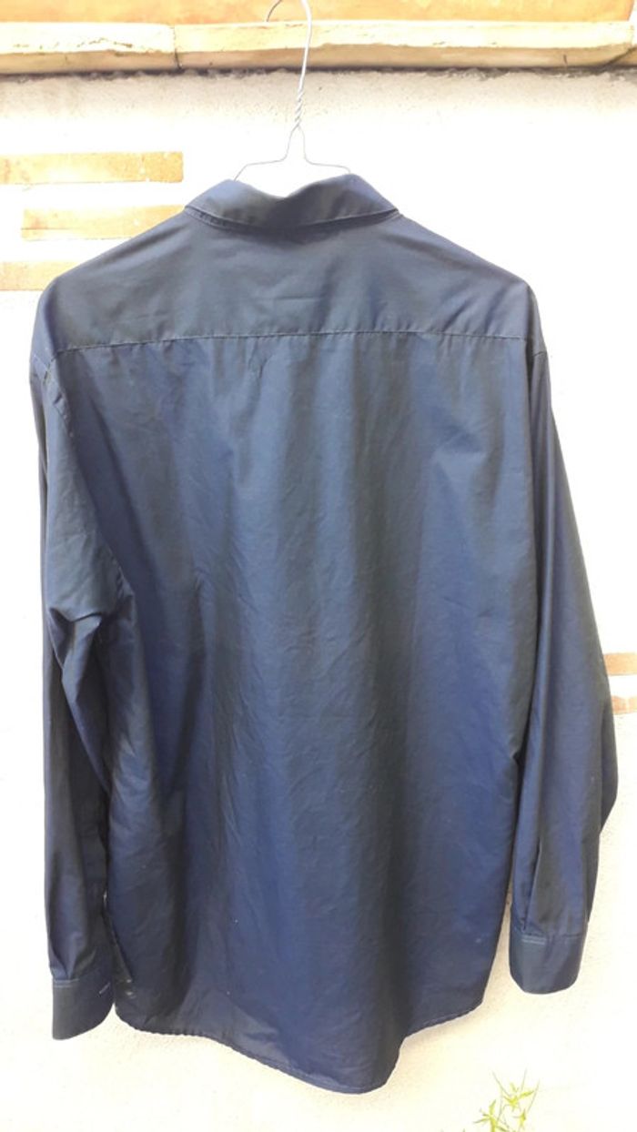 Très belle chemise homme marine irisé vert - photo numéro 5