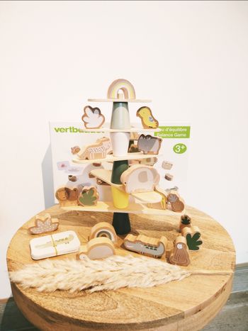 🦉Jeu d'équilibre animaux de la savane en bois marque Vertbaudet