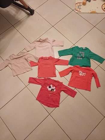 Lot 6 tee shirts manches longues bebe fille 