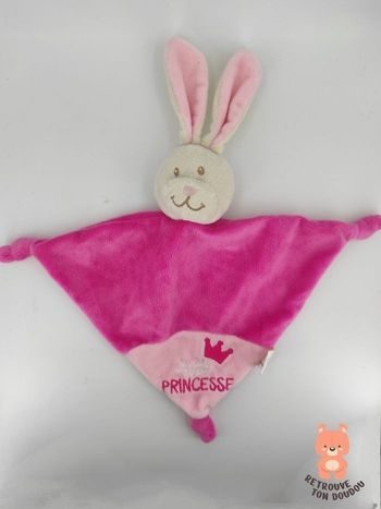 Doudou Triangle Lapin Je suis une princesse Babou