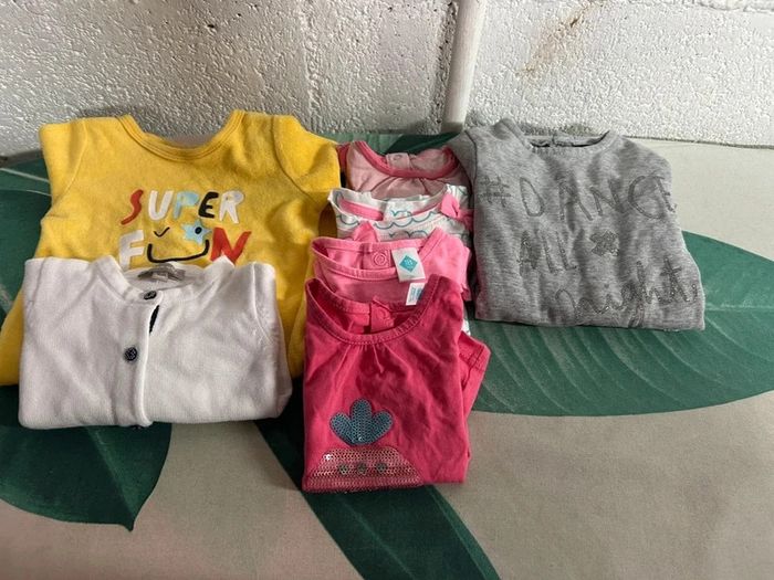 Lot de 7 vêtements bébé fille 3 mois robe gilet tee shirts pyjama