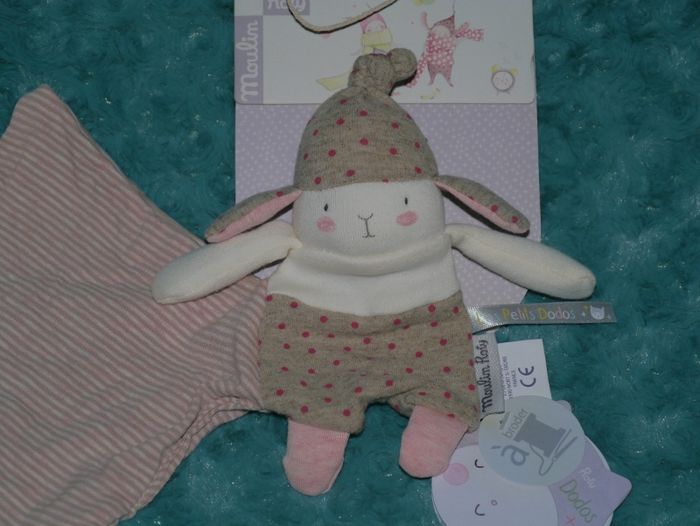 Doudou mouchoir lapin Lulu les petits dodos Moulin roty 🐰Neuf - photo numéro 2